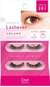 lot 2226 image: D-UP False Eyelashes Lashever Volume Series, Japanese Natural Looking Fake Eyelashes A Day Long Lasting Wear, Reusable Strip, Comfortable Fit, 2 Pairs, Volume 301 Black