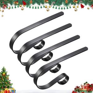 lot 2227 image: Christmas Stocking Holders for Mantle Set 4,Protective Pads Christmas Stocking Holders for Fireplace Mantle,Multi-uses Stocking Hooks for Mantle,Mantel Stocking Holders Clip for Xmas Party Decoration