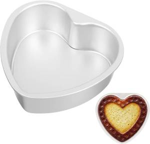 lot 2232 image: 2Pcs 6 Inch Heart Shaped Cake Pan with Removable Bottom, Thicken Aluminum Alloy Baking Mold for Cheesecake, Mousse, Desserts, Home Diy Baking Pan for Anniversary Birthday Party