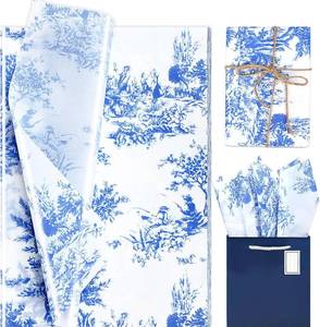 lot 2260 image: Bolsome 80 Sheets 20  14 Inches Vintage Tissue Paper for Gift Bags, French Toile Gift Wrapping Tissue, Rustic Decorative Tissue Paper for Birthday Wedding Bridal Shower DIY Craft