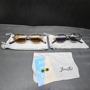 lot 2289 image: JOVAKIT 2Pcs Retro Rectangle Sunglasses for Women Men Trendy Small Square Sunglasses 90s Vintage Shades (TortoiseGreyTortoiseBrown)