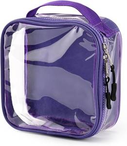 lot 2337 image: TSA Approved 1 Quart Clear Toiletry BagTransparent Liquids PouchTravel Cosmetic Bag for Women Carry On Makeup Bag with Zipper 3-1-1 Compliant for Airport Security (Purple)