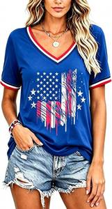 lot 2369 image: Roshop St Patricks Day Shirt Women V Neck Short Sleeve Green Clover Lucky Irish Shamrock Shirts