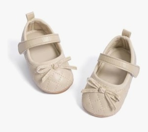 lot 2388 image: Miamooi Infant Baby Girls Wedding Dress Shoes Bow Ballet Princess Mary Jane Flats Toddler First Walkers Sneaker Newborn Crib Baptism Shoes 12-18 Months
