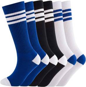 lot 2396 image: Knee High Tube Socks Comfortable and Breathable with Triple Stripes for Boys 6-10 Years