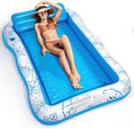 Inflatable Adult Pool Lounger Float - BAIAI Large Beach Sun Tanning Floats Raft Sunbathing Water Lounge Floaties Tub with Drink Holder - Blow Up River & Lake Suntan Floating Swimming Mattress Mat
