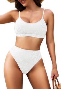 lot 1031 image: Pink Queen Womens High Waisted Bikini Sets Two Piece Swimsuit Leopard Grain Bathing Suits for Women 2025 White S