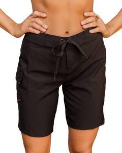 lot 1042 image: Maui Rippers Womens 4-Way Stretch 9 Swim Shorts Boardshorts (14, Black)