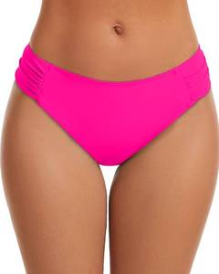 lot 1044 image: Vogueric Womens Bikini Bottoms Side Shirred Hipster Swimsuit Bottom Low Waisted Bathing Suit Bottoms Hot Pink Large