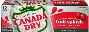 lot 1096 image: Canada Dry Fruit Splash Cherry Ginger Ale 12 Pack Cans