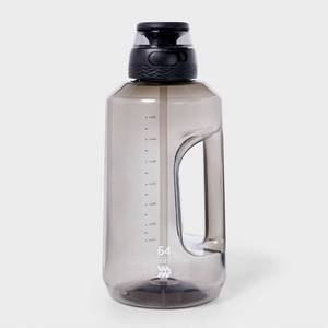 lot 1102 image: 64oz Tritan Beverage Plastic Water Bottle Black - All In Motion BPA-Free Portable Drinkware