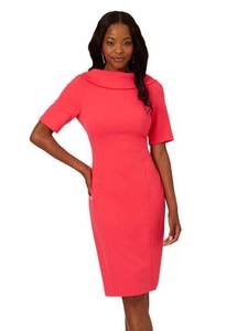 lot 1109 image: Adrianna Papell Womens Roll Neck Sheath with V Back, Beach Rose, 10 - Retail $108