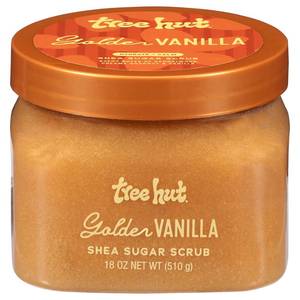 lot 1137 image: Tree Hut Golden Vanilla Shea Sugar Scrub, Exfoliating, Hydrating & Moisturizing Body Scrub with Shea Butter & Natural Oils, Smooth & Soften Skin, Polishing Exfoliant for Radiant Skin, 18 oz