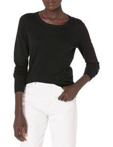 lot 1139 image: Amazon Essentials Womens Long-Sleeve Lightweight Crewneck Sweater, Black, 4X