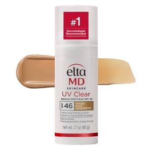 lot 1142 image: EltaMD UV Clear Tinted Sunscreen for Face, SPF 46 with Zinc Oxide, Oil-Free, Dermatologist Recommended, For Acne-Prone Sensitive Skin, 1.7 oz - Retail $47