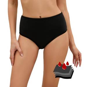 lot 1152 image: Leoparts Period Swimwear Leakproof Bikini Bottoms Black High Waisted Coverage Swimsuit Bottom for Girls Teens Women Medium