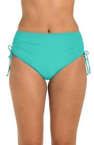 lot 1177 image: 24th & Ocean Womens Mid Waist Side Tie Hipster Bottom, AquamarineSolids, 12