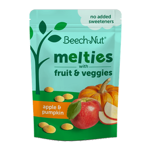 lot 1180 image: Pack of 7 Beech-Nut Toddler Snack Apple & Pumpkin Melties - 1oz