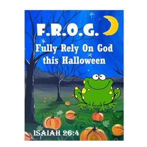 lot 1185 image: Biblebanz Halloween F.R.O.G. Bible Gospel Tracts - Christian Trunk or Treat Evangelism Outreach Cards, 100 Count