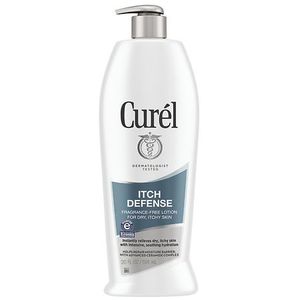 lot 1216 image: Curel Itch Defense Hand and Body Lotion, Moisturizer For Dry Itchy Skin, Advanced Ceramide Complex Unscented - 20 fl oz