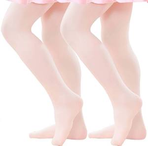 lot 1227 image: danswan 2 Pack Dance Ballet Tights for Little Girls Footed Ballet Legging Stocking (Ballet Pink, Child Age 6-8)