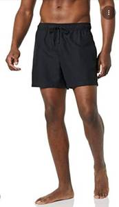 lot 1239 image: Mens Black Swim Trunks with Drawstring Large