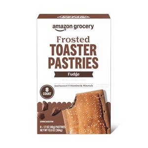 lot 1260 image: Pack of 2 Amazon Grocery, Frosted Toaster Pastries, Fudge, 13.5 ounce, 8 Ct