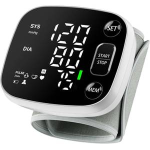 lot 1262 image: Oklar Blood Pressure Monitors for Home Use Rechargeable Wrist Digital BP Machine Cuff with LED Backlit Display, Voice Broadcast, 240 Memory Storage for 2 Users with Carrying Case