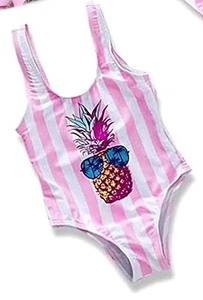 lot 1280 image: IFFEI Family Matching Mommy and Me Swimsuits One Piece Swimwear Modest Bathing Suits Beachwear for Beach Pool Vacation Pink Little Girls 3-6 Months