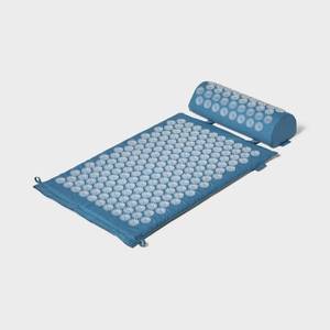 lot 1335 image: Acupressure Mat and Pillow Set - All In Motion Polyurethane Foam, Linen, Cotton - Retail $31