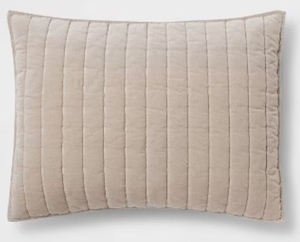lot 1343 image: Channel Stitch Velvet Quilt Sham Natural - Retail $15
