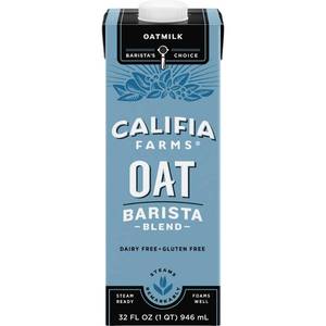 lot 1382 image: 2 Pack Califia Farms Oat Barista Blend Oat Milk - 1qt - Retail $33