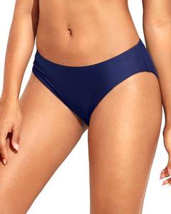 lot 1392 image: Tempt Me Women Navy Blue Low Rise Bikini Bottom Full Coverage Bathing Suit Bottoms Swimsuit Bottom XS - Retail $23