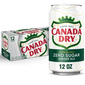 lot 1418 image: Canada Dry Zero Sugar Ginger Ale Soda, 12 fl oz cans, 12 pack&nbsp