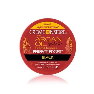 lot 1433 image: Creme of Nature Perfect Edges Black Edge Control Gel, 24-Hour Hold with Gray Coverage and Shine, Non-Flaking Tinted, Argan Oil Edge Tamer, 2.25 oz - Retail $6