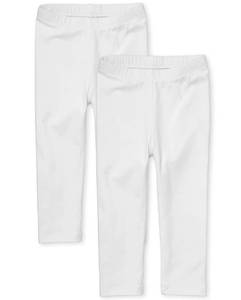 lot 1452 image: The Childrens Place Baby Girls And Toddler Girls Leggings,White 2 Pack,12-18MOS - Retail $17