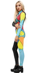lot 1508 image: Remimi Jack Skeleton Bodysuit Sally Jumpsuit Halloween Scary Onesie Outfit 13-14 Years - Retail $10