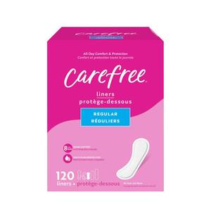 lot 1530 image: Carefree Panty Liners for Women, Regular, Unwrapped, Unscented, 120ct - Retail $6
