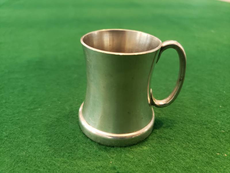 lot 5035 image: Metal shot glass with glass bottom
