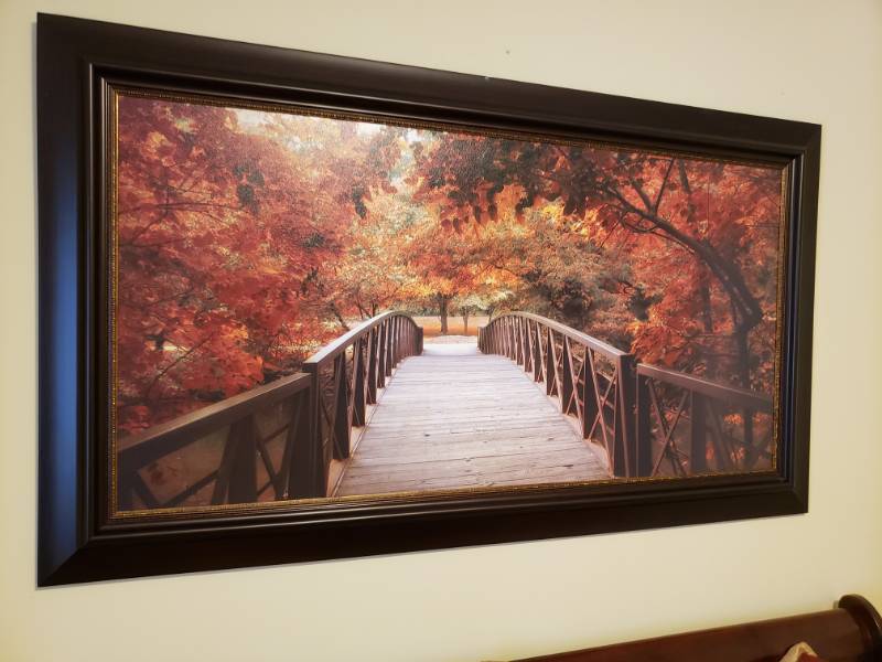 lot 5052 image: Framed Fall Scene Print