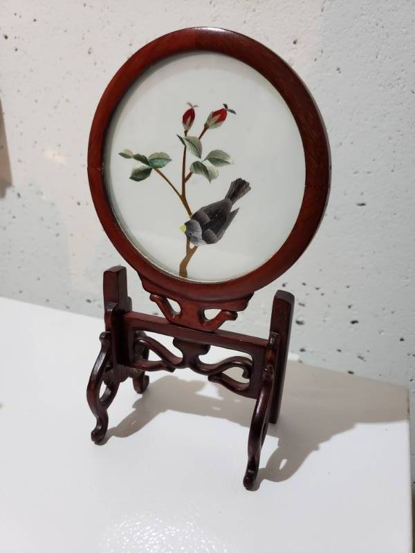 lot 5110 image: Chinese linen bird print