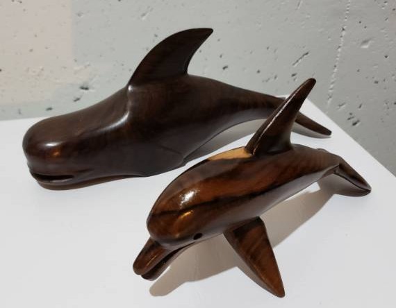 lot 5113 image: (2) wood carvings from Alaska