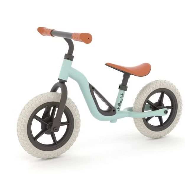 lot 3995 image: Chillafish Charlie Breeze 10 Kids Balance Bike - Mint Green Adjustable Handlebar & Seat - Retail $40