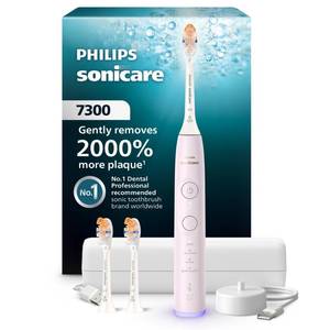lot 3987 image: Philips Sonicare 7300 Series Electric Toothbrush - Next-Generation Sonicare Technology, Pressure Sensor, 12 Brushing Settings, SmarTimer, 21-Day Runtime, Travel Case, Light Pink, HX742204 - Retail $200