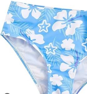 lot 4053 image: Blue Hawaiian Floral Two-Piece Bikini Set 11Y - Retail $15