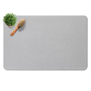 lot 4054 image: Yinoos Diatomite Stone Bath Mat, Premium Non-Slip Natural Diatomaceous Earth Bathtub Quick Drying Mats for Bathroom Floor (23.6 x 15.4 Light Gray) - Retail $24