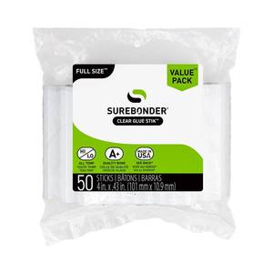 lot 4076 image: Surebonder Full Size Hot Glue Sticks 50-Pack, Clear, Non-Toxic, Multi-Temp, 4-Inch x 0.43-Inch for Full Size Glue Guns, DIY, Arts, Crafts & Home Repairs - Retail $7