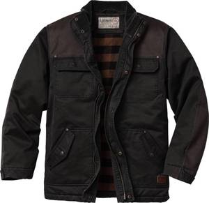 lot 4086 image: Legendary Whitetails Mens Barn Chore Coat Vintage Waxed Cotton Water Resistant Work Jacket, Black, Large - Retail $130