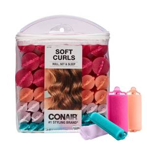 lot 4175 image: Conair Foam Hair Rollers - 48 Count, Assorted Colors - Heatless Curls, Overnight Curls, Foam Rollers with Storage Case - Retail $8