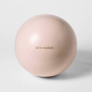 lot 4181 image: Weighted Stability Exercise Ball - Cream 55cm - All In Motion PVC, 300lb Capacity - Retail $21